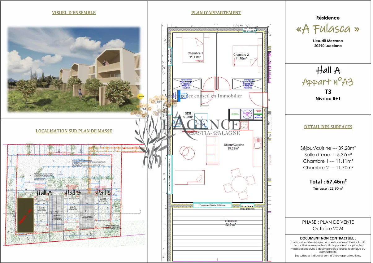 Appartement T3 avec terrasse à Lucciana – Résidence calme et sécurisée 