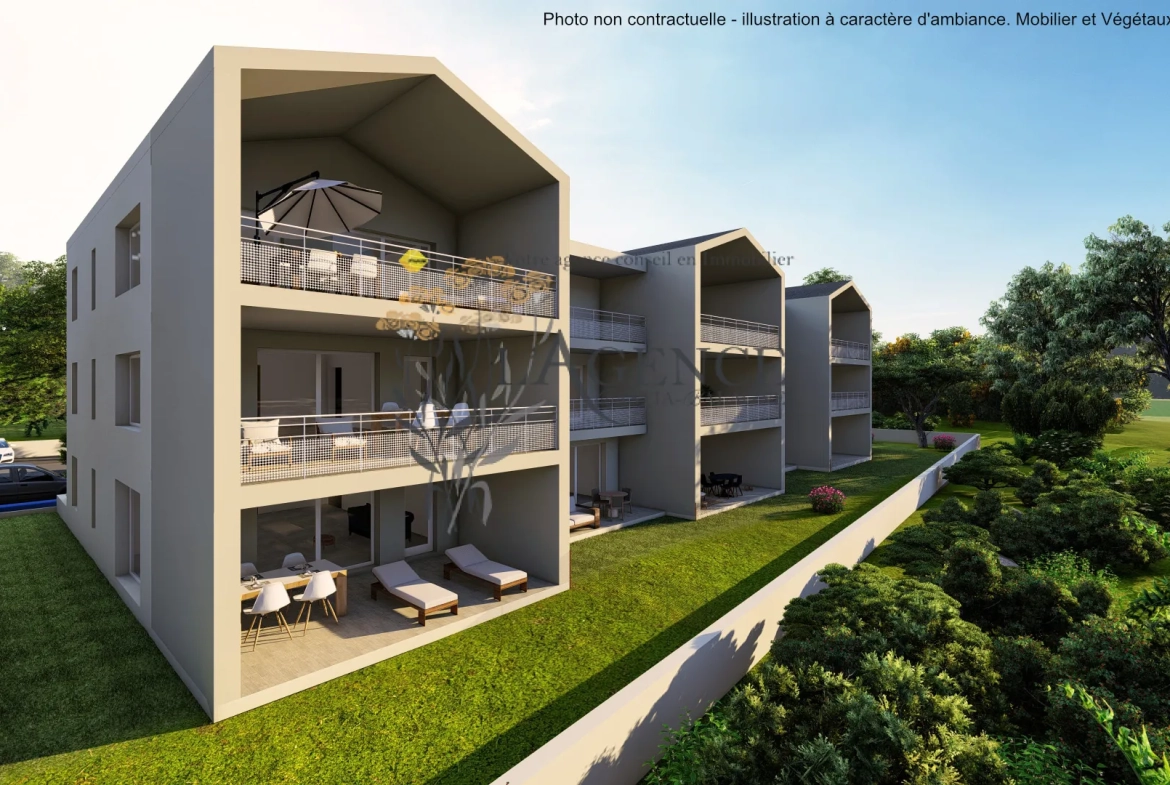 Appartement T3 avec terrasse à Lucciana – Résidence calme et sécurisée 