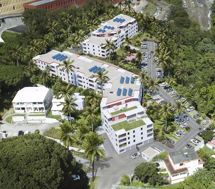 Appartement T2 neuf à Fort-de-France, résidence Eden Park avec terrasse et parking 