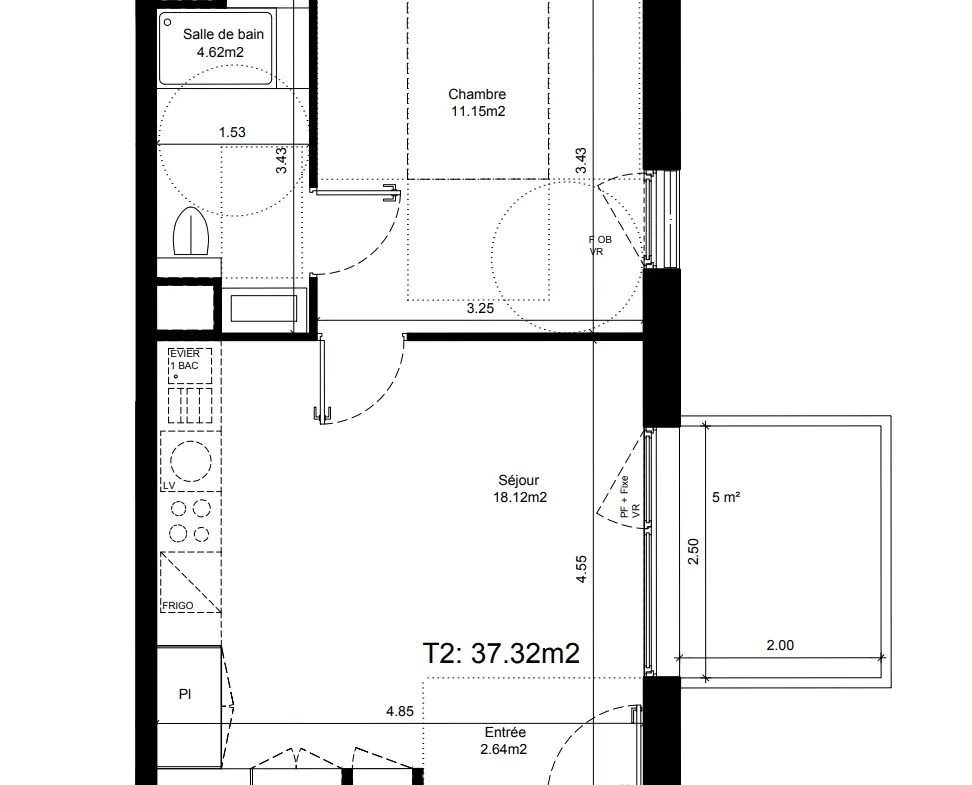 Appartement T2 avec grand balcon à Strasbourg Saint-Florent - Opportunité à saisir 