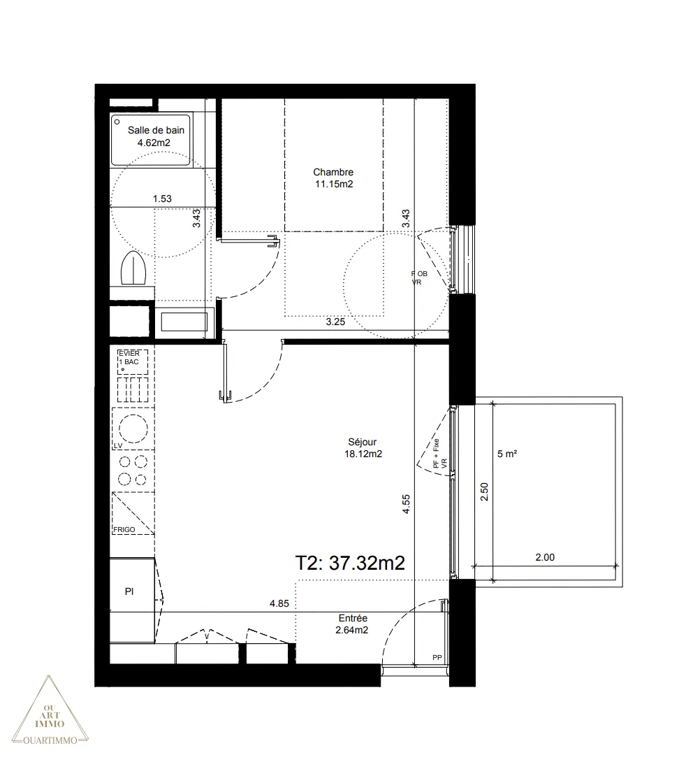 Appartement T2 avec grand balcon à Strasbourg Saint-Florent - Opportunité à saisir 