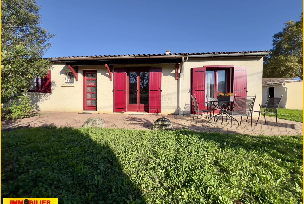 Maison familiale de plain-pied à vendre à Podensac avec grand terrain et garage 