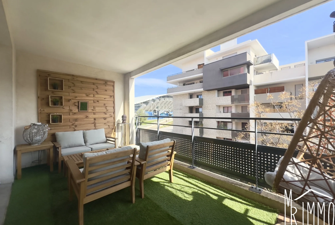 Spacieux appartement de 56 m² avec terrasse dans le quartier d'Ovalie à Montpellier 