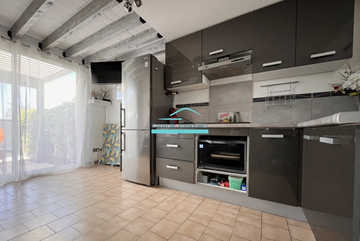 Villa T3 à Frontignan plage avec terrasse, parking et vue étang 