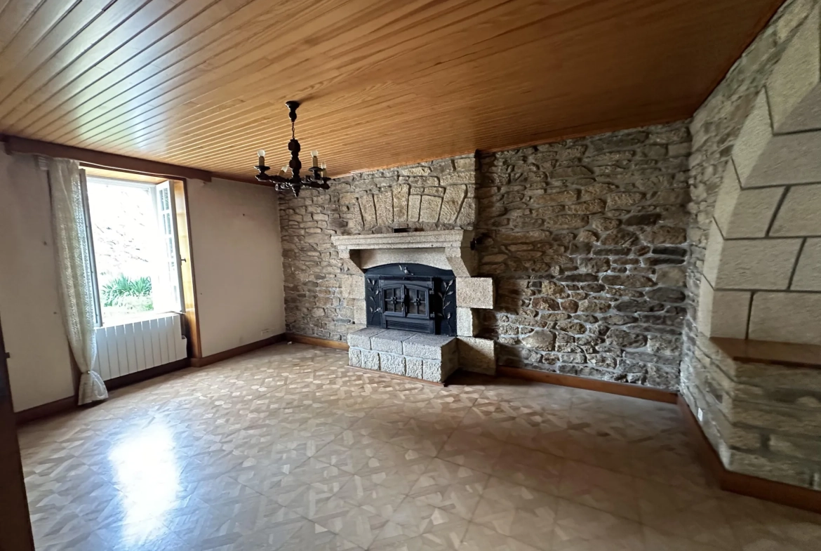 Belle maison en pierre à Baud avec terrasse, cave et terrain dans le centre-ville 