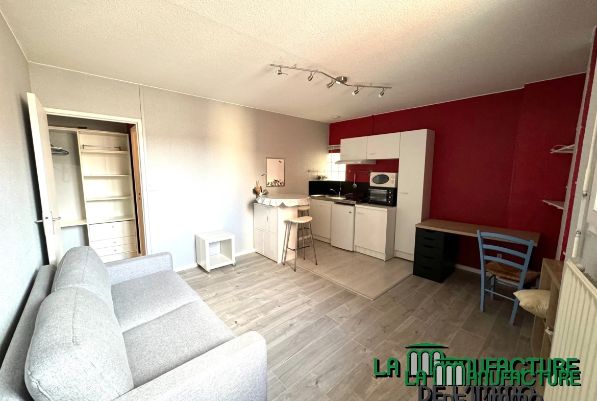 Studio meublé à vendre à Saint-Étienne, idéal premier achat ou investissement locatif 