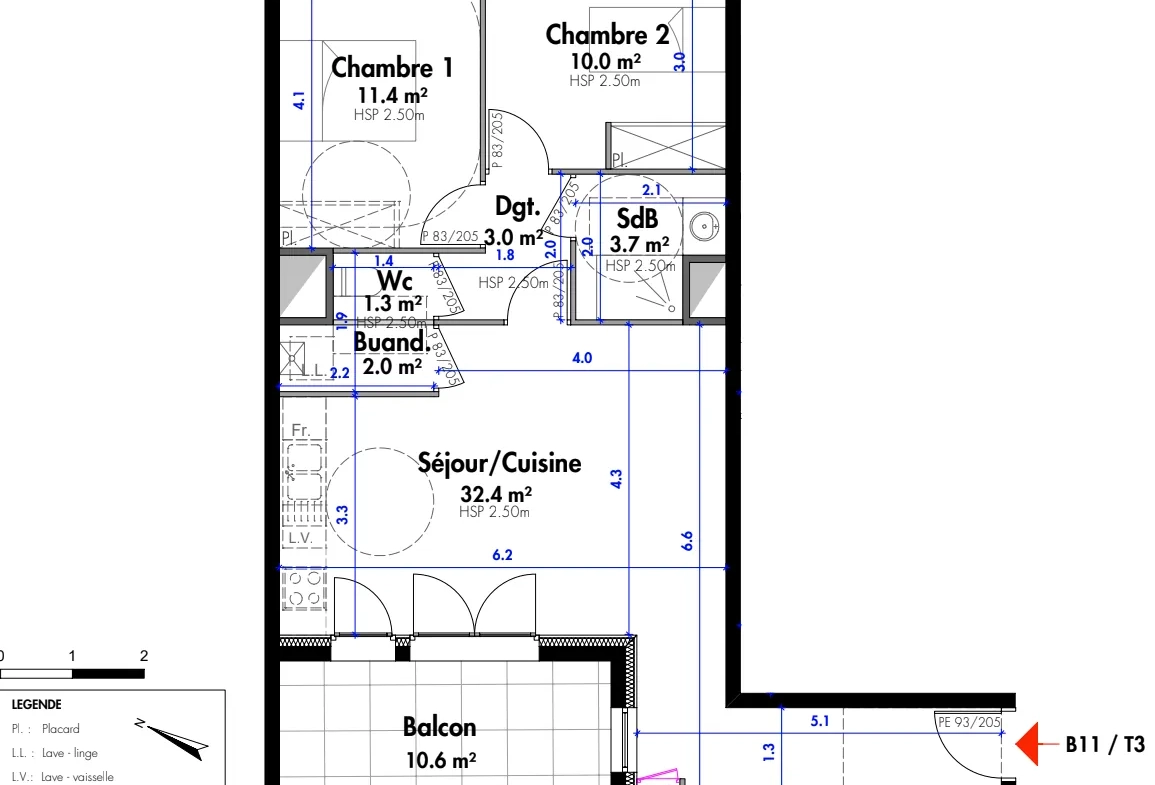 Appartement T3 neuf de 63,8 m² à Septème avec terrasse et stationnement privé 