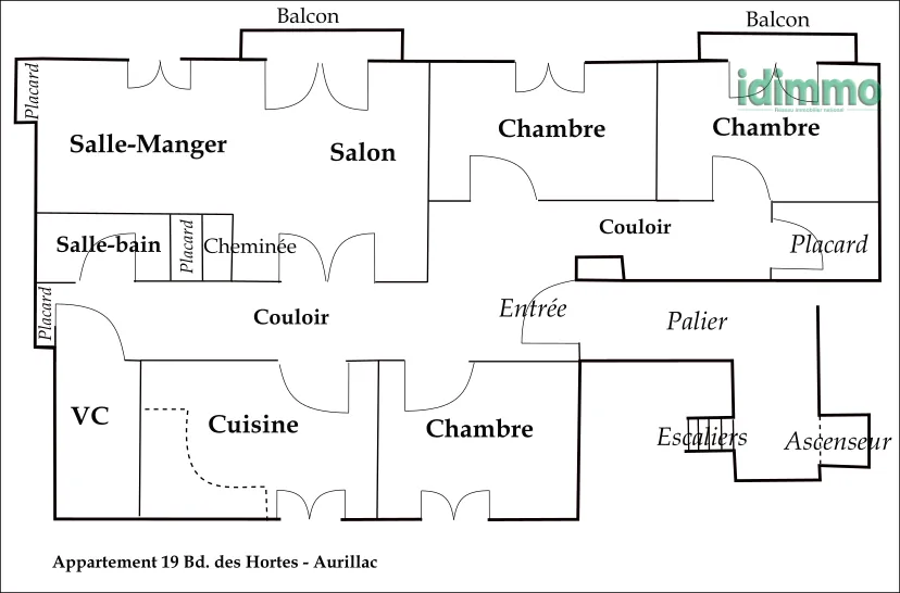 Appartement T4 à Aurillac avec balcon, garage et Vue dégagée 
