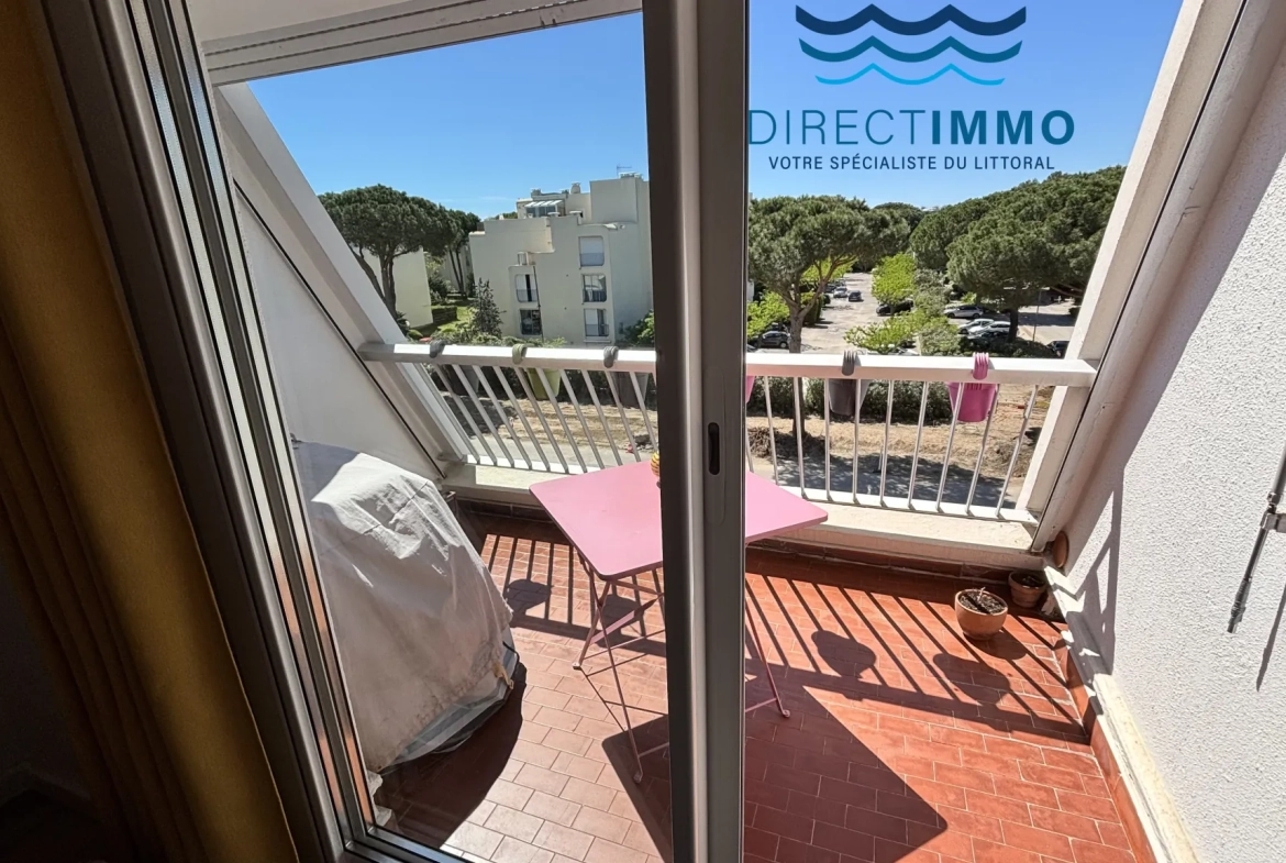 Appartement F2 rénové avec deux terrasses à La Grande Motte le Ponant 