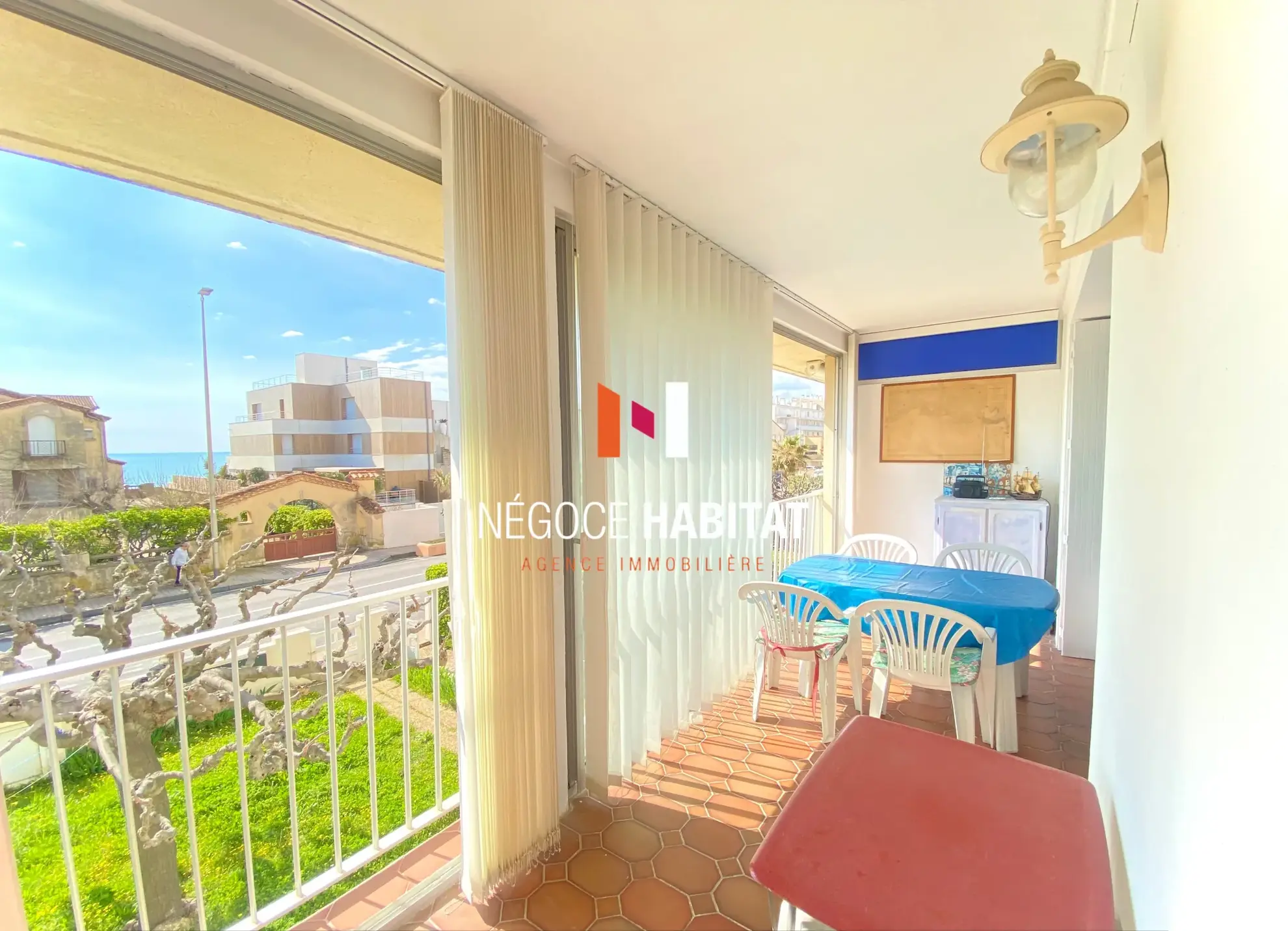 Bel appartement T3 avec vue mer à Palavas-les-Flots - Loggia plein sud 