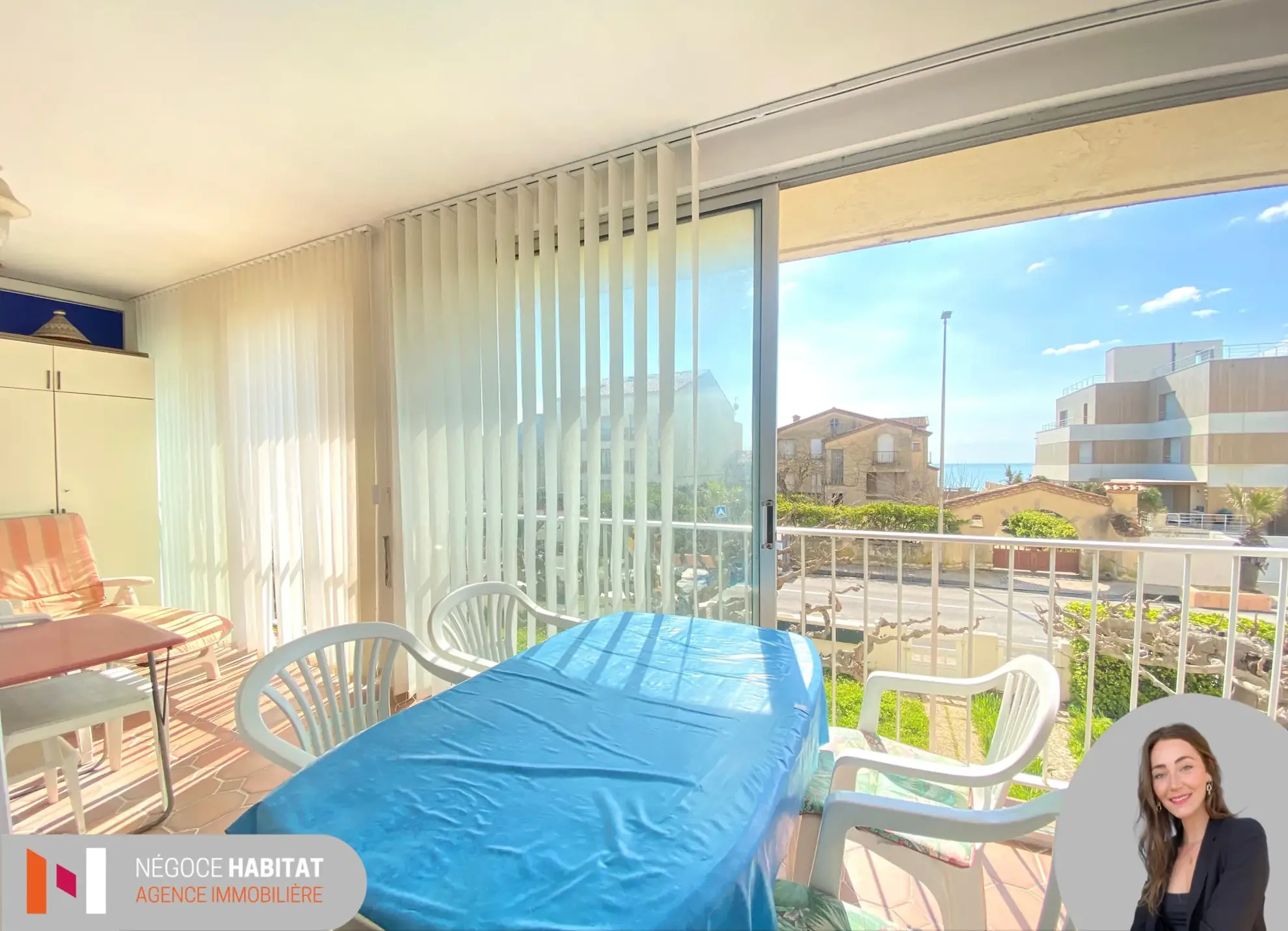 Bel appartement T3 avec vue mer à Palavas-les-Flots - Loggia plein sud 