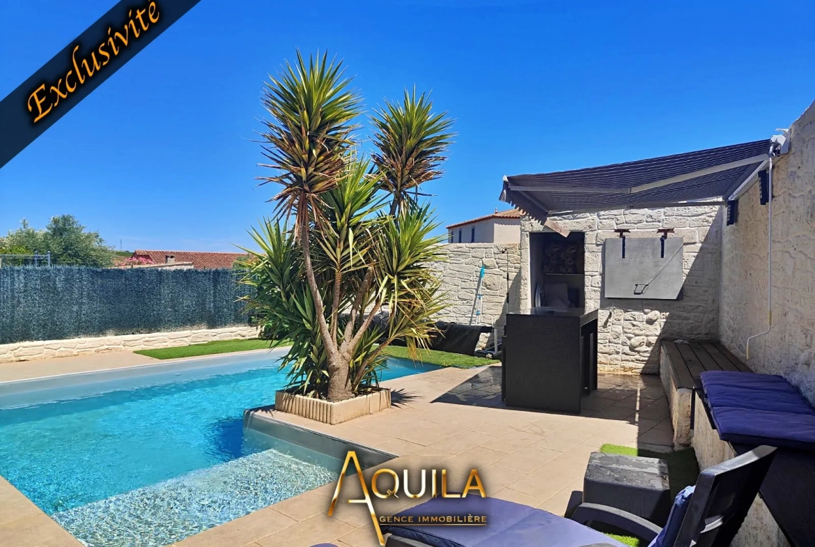Villa Plain-Pied avec Piscine et Panneaux Solaires à Maureilhan 