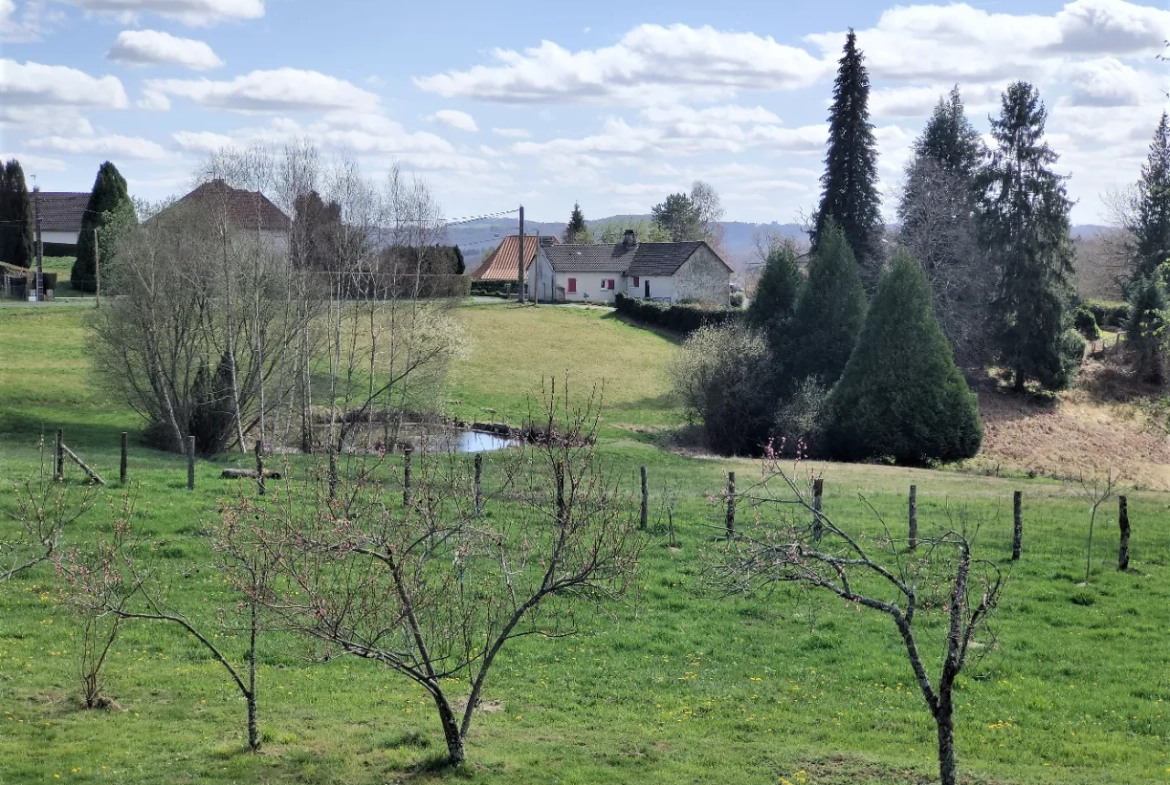 Maison rénovée avec terrain, étang et vue agréable à Sainte Fortunade 