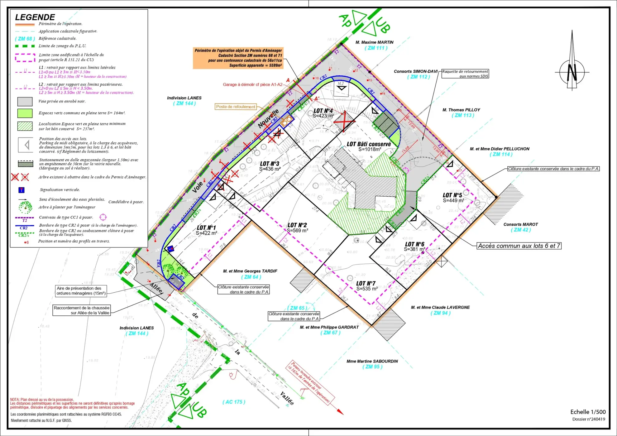 Terrain constructible à Meschers-sur-Gironde de 381 m² avec exposition sud-est 