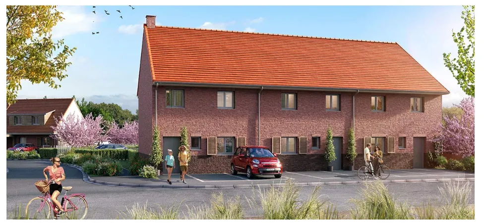 Appartement T3 neuf avec balcon, cave et parking à Halluin - Livraison 2024 