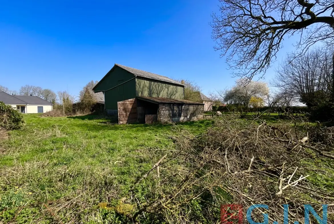Terrain constructible de 1283 m² à Buchy avec grange et tout raccordement 