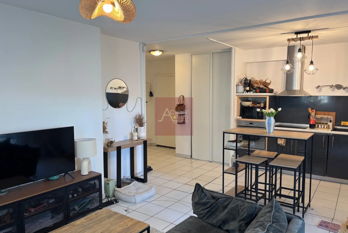 Appartement 2 pièces lumineux avec grande terrasse à Montpellier Ouest 