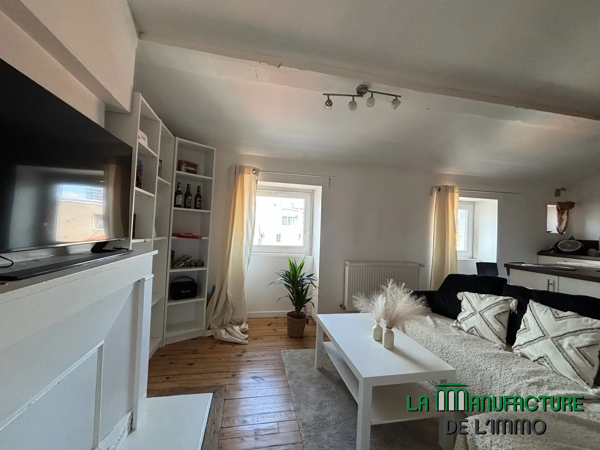 Appartement F1 loué à Saint-Étienne, rue de la République, dernier étage avec cave 