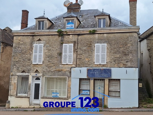 Ensemble immobilier à vendre au cœur de l'Isle-sur-Serein (89) avec maison et local commercial