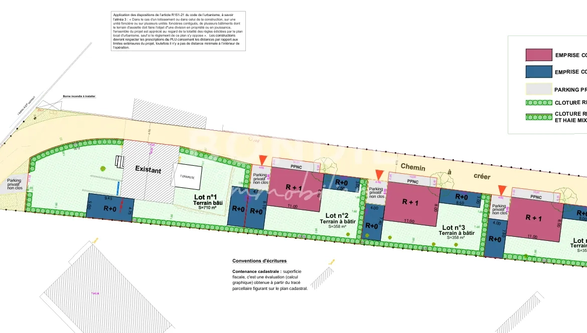 Terrain constructible à Pertuis de 443 m² proche commodités 