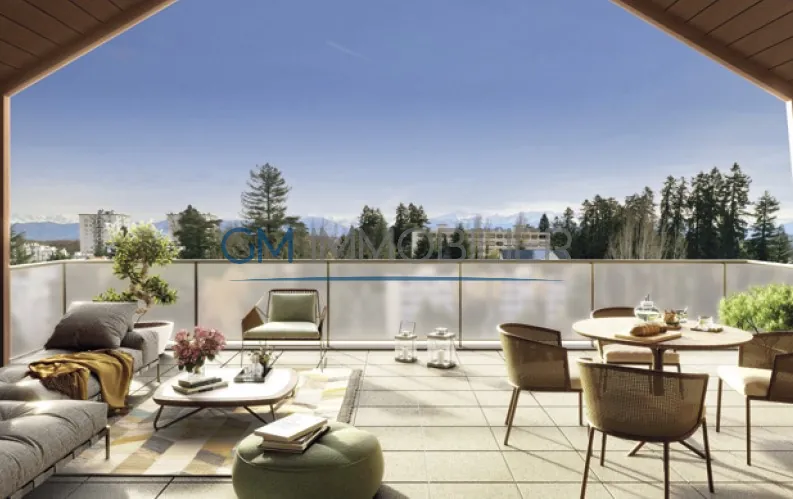 Appartements neufs à Pau - Résidence moderne avec parc arboré, terrasse et balcon 