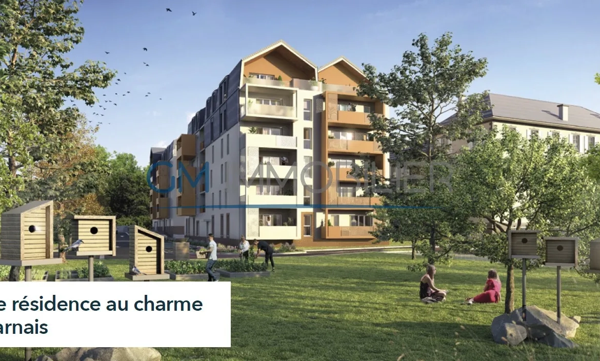 Appartements neufs à Pau - Résidence moderne avec parc arboré, terrasse et balcon 
