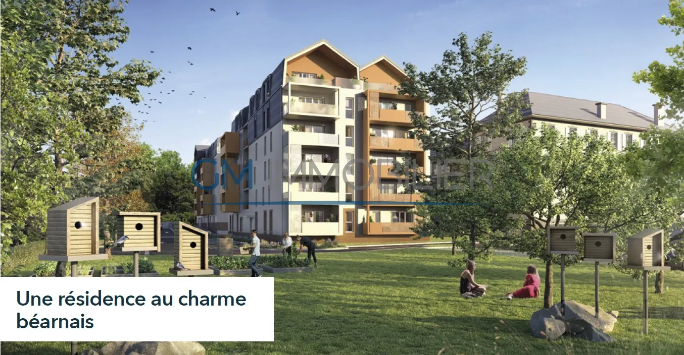 Appartements neufs à Pau - Résidence moderne avec parc arboré, terrasse et balcon 