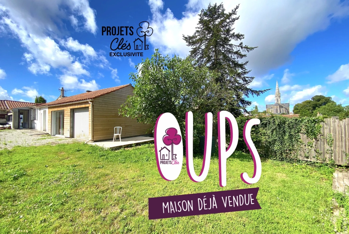 Maison de ville à vendre à Les Achards avec jardin, garage et potentiel de rénovation 