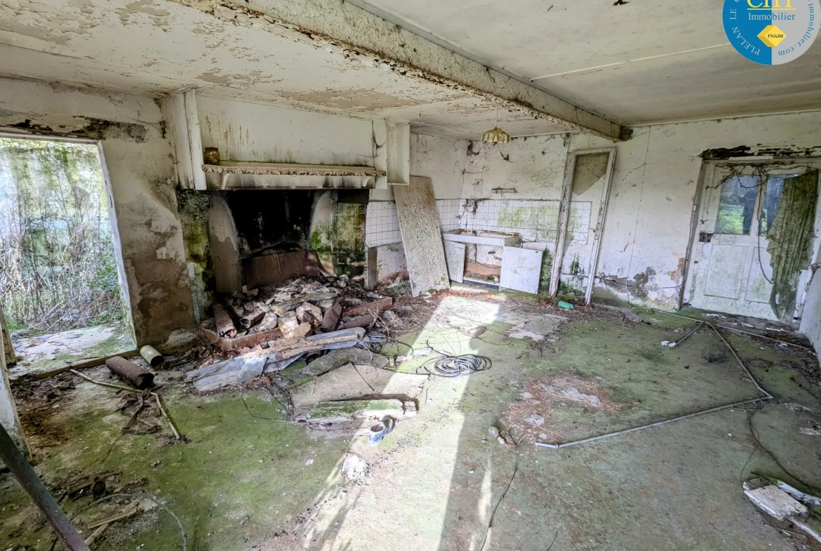 Maison en pierre à rénover à Tréal - Terrain arboré de 3750 m² 
