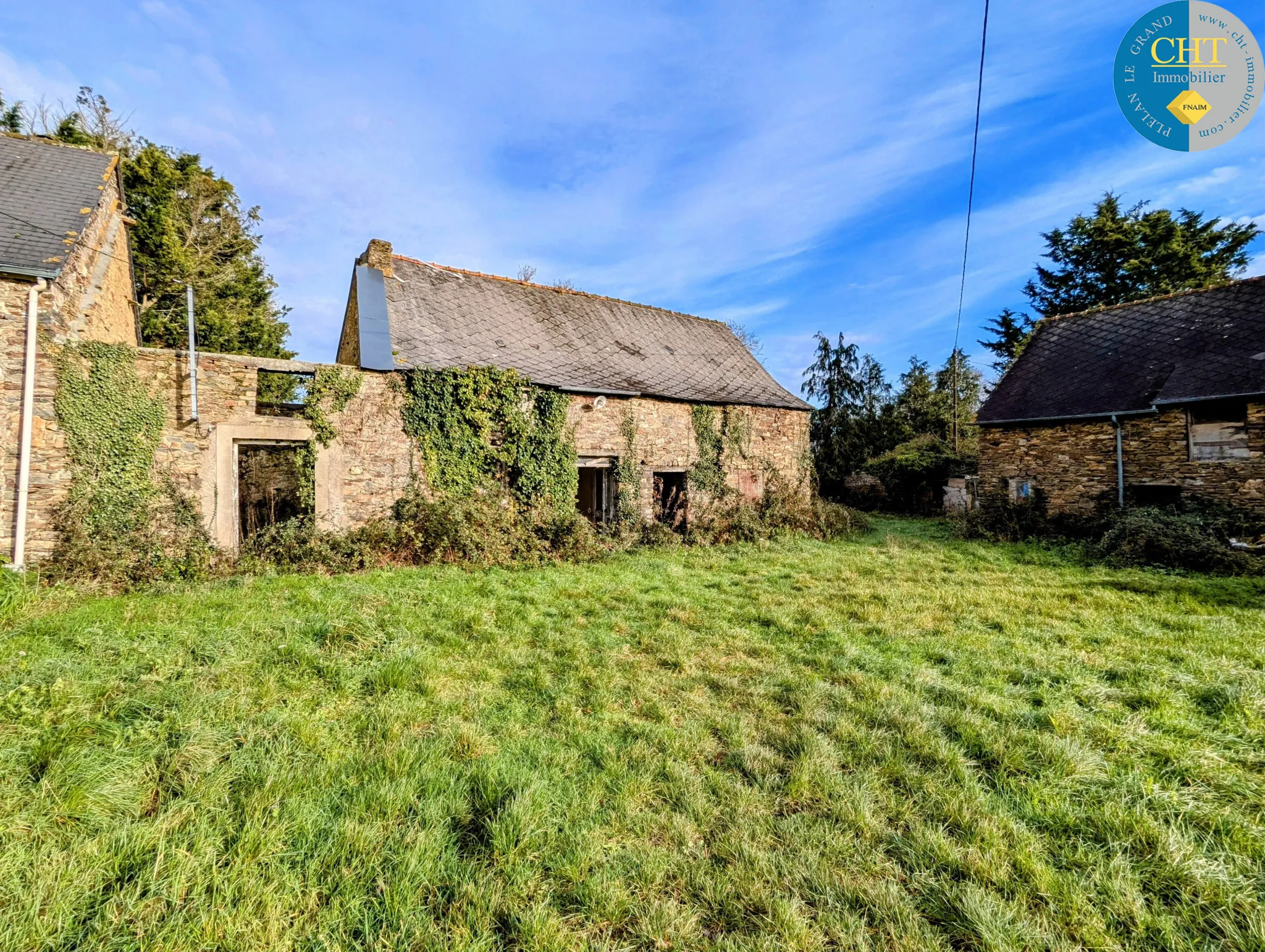 Maison en pierre à rénover à Tréal - Terrain arboré de 3750 m² 