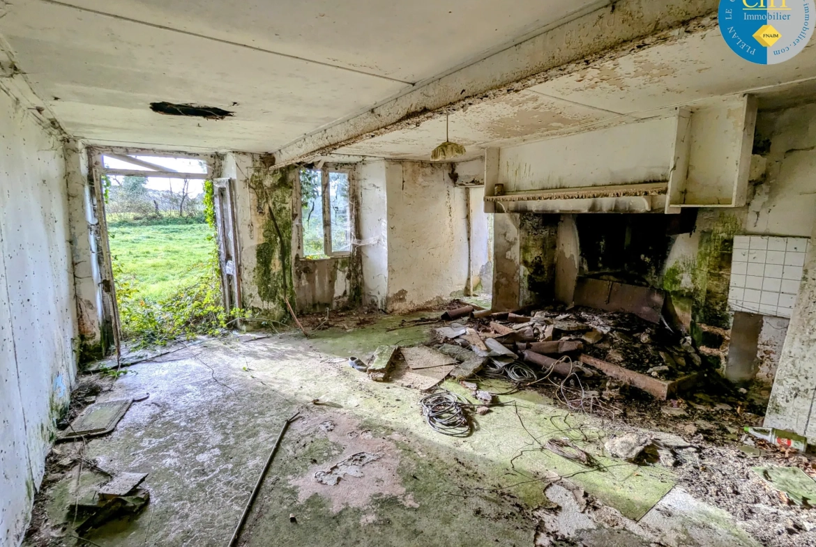 Maison en pierre à rénover à Tréal - Terrain arboré de 3750 m² 