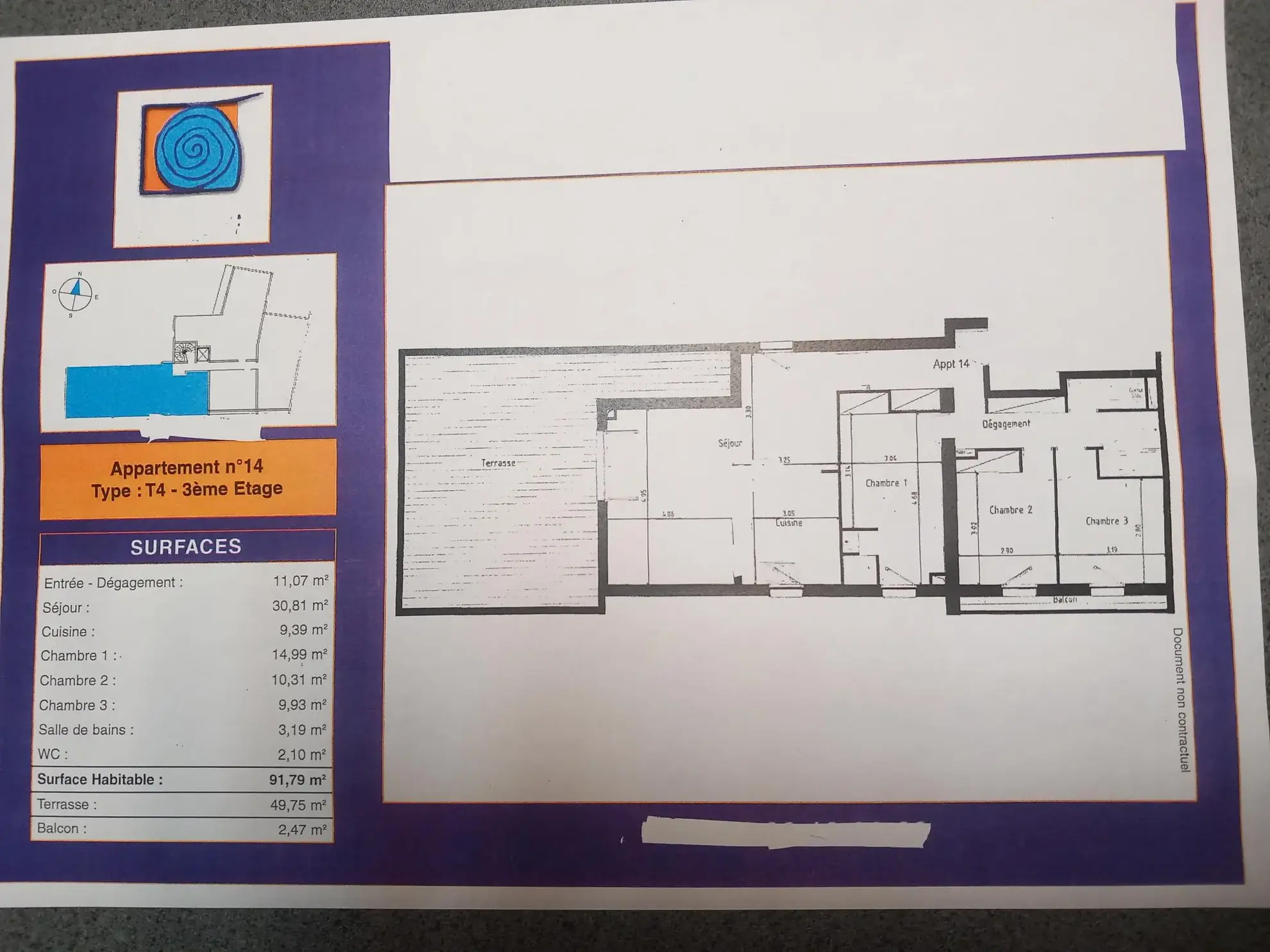Appartement P4 à Lunel avec terrasse et parking privé 