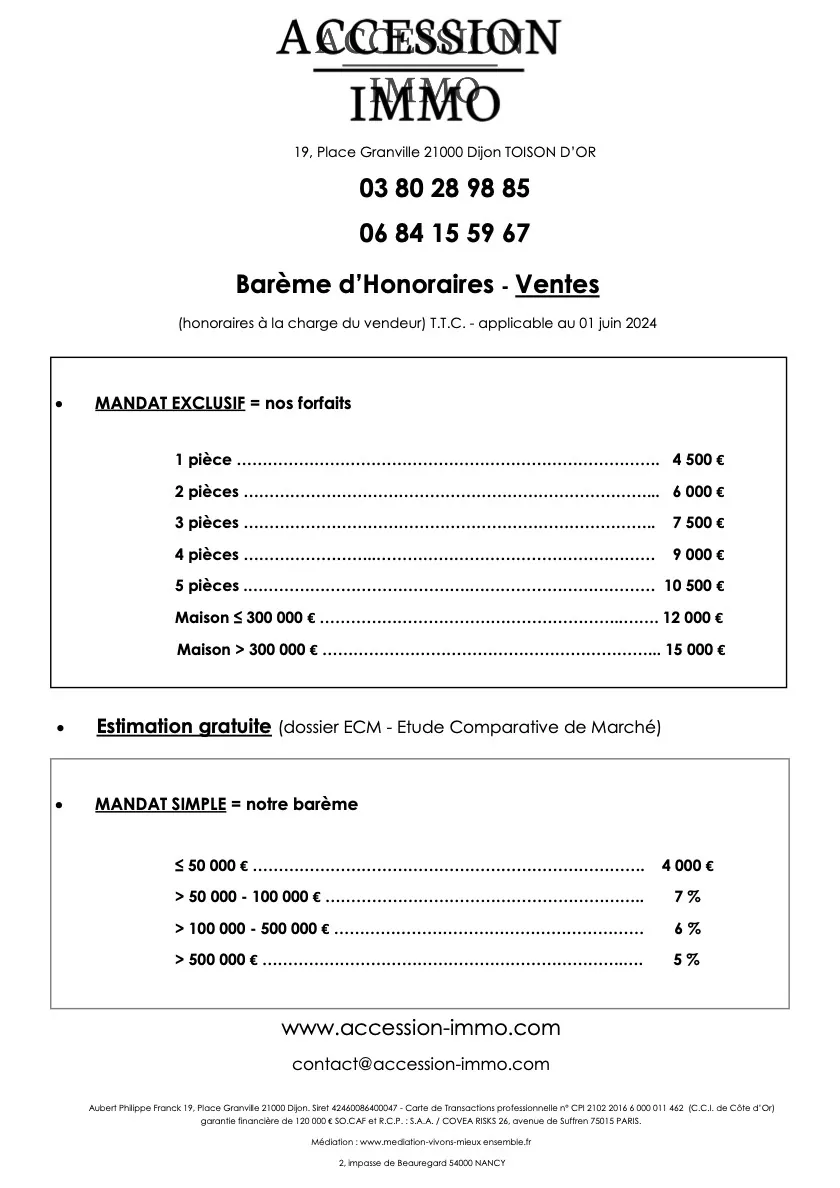 Vente d'appartement et maison à Dijon avec ACCESSION IMMO 