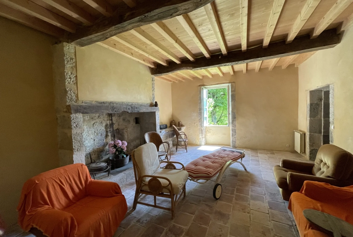 Charmante maison gasconne en pierre avec grand terrain à Moncrabeau 