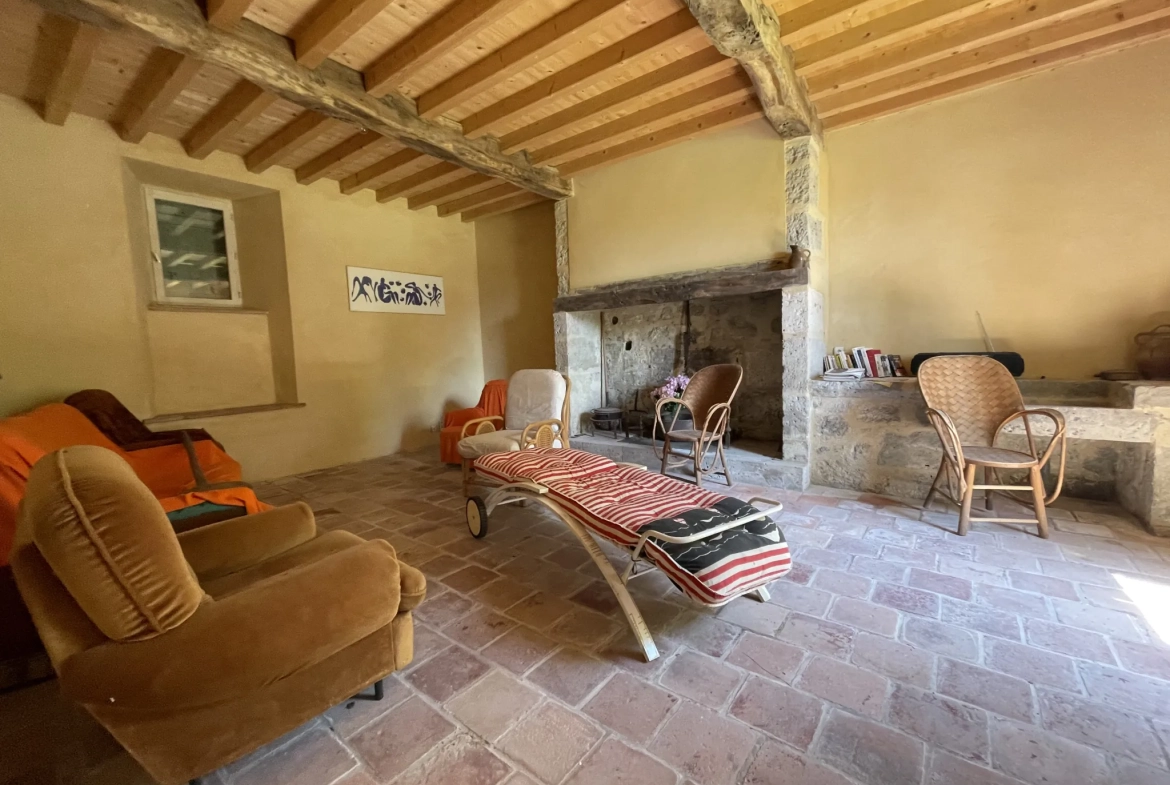 Charmante maison gasconne en pierre avec grand terrain à Moncrabeau 