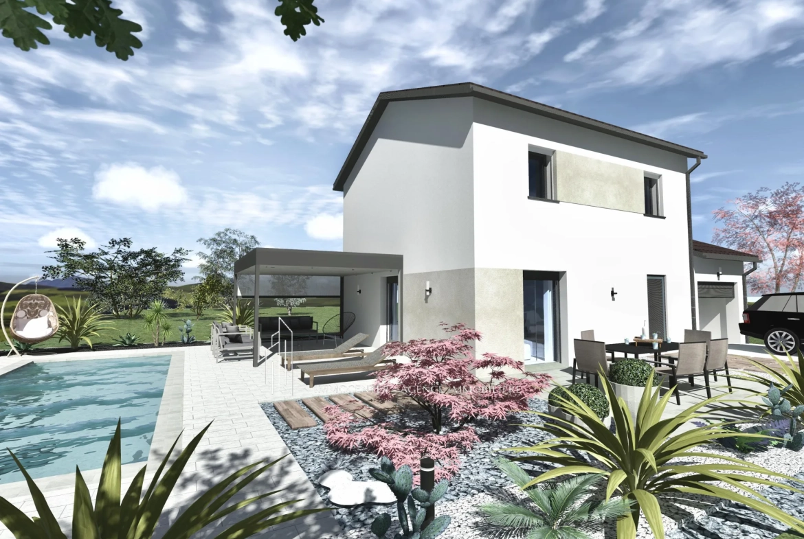 Villa neuve de 85m² à Sablons, terrain de 427m², lotissement, prix 225 000 € 