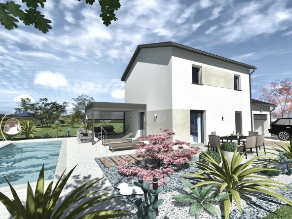 Villa neuve de 85m² à Sablons, terrain de 427m², lotissement, prix 225 000 €