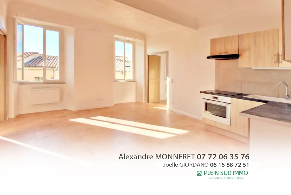 Appartement 3 pièces rénové à vendre à Grasse, secteur Magagnosc La Lauve 