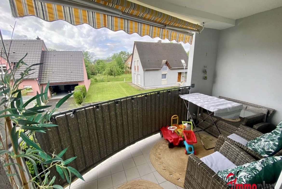 Appartement 2 pièces à Saint-Louis Bourgfelden avec terrasse et parking 