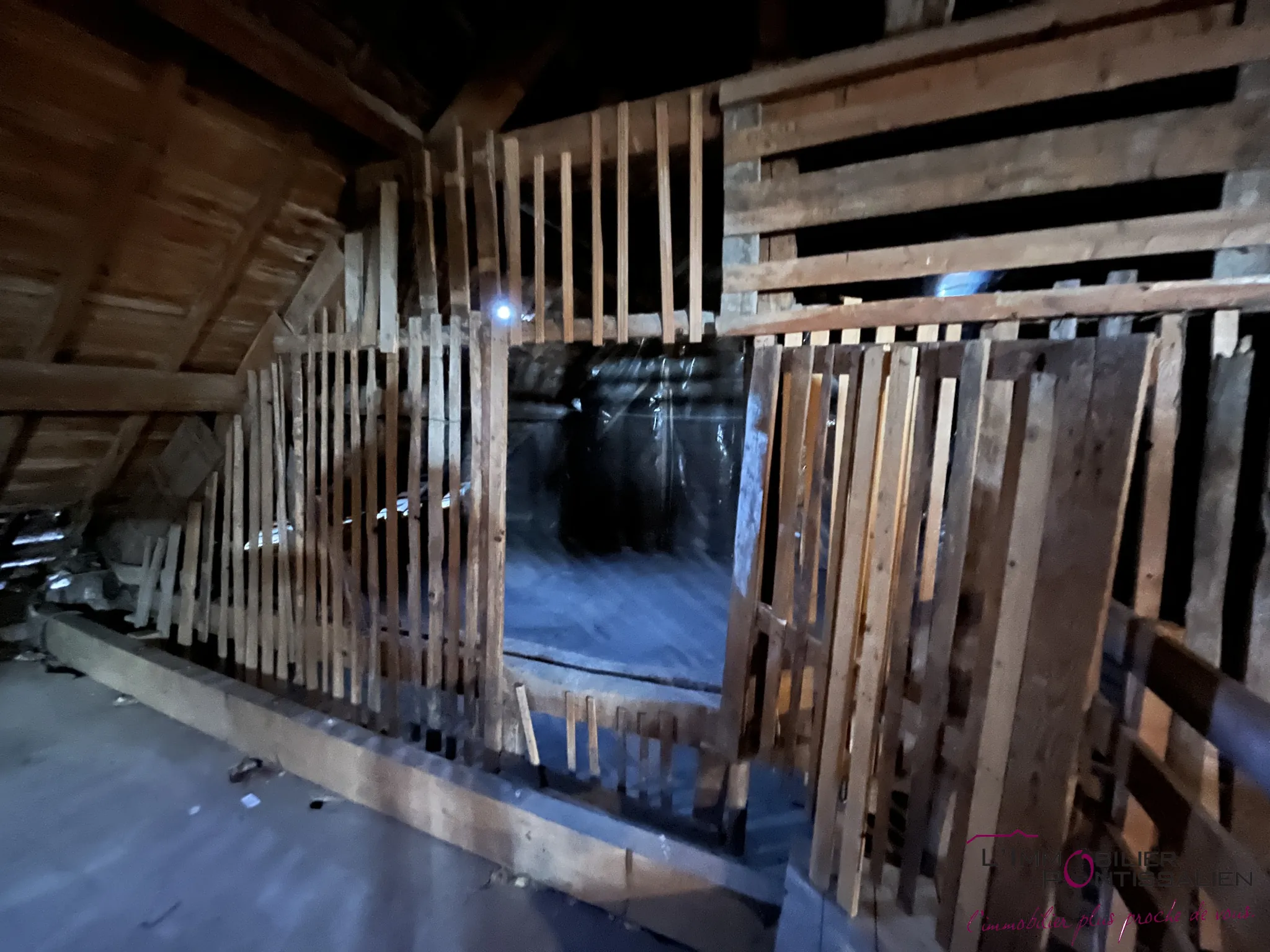 Combles à aménager de 115 m² à Frasne, potentiel de rénovation, 3 velux, central dans le village 