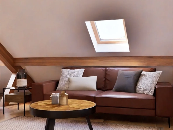 Combles à aménager de 115 m² à Frasne, potentiel de rénovation, 3 velux, central dans le village 