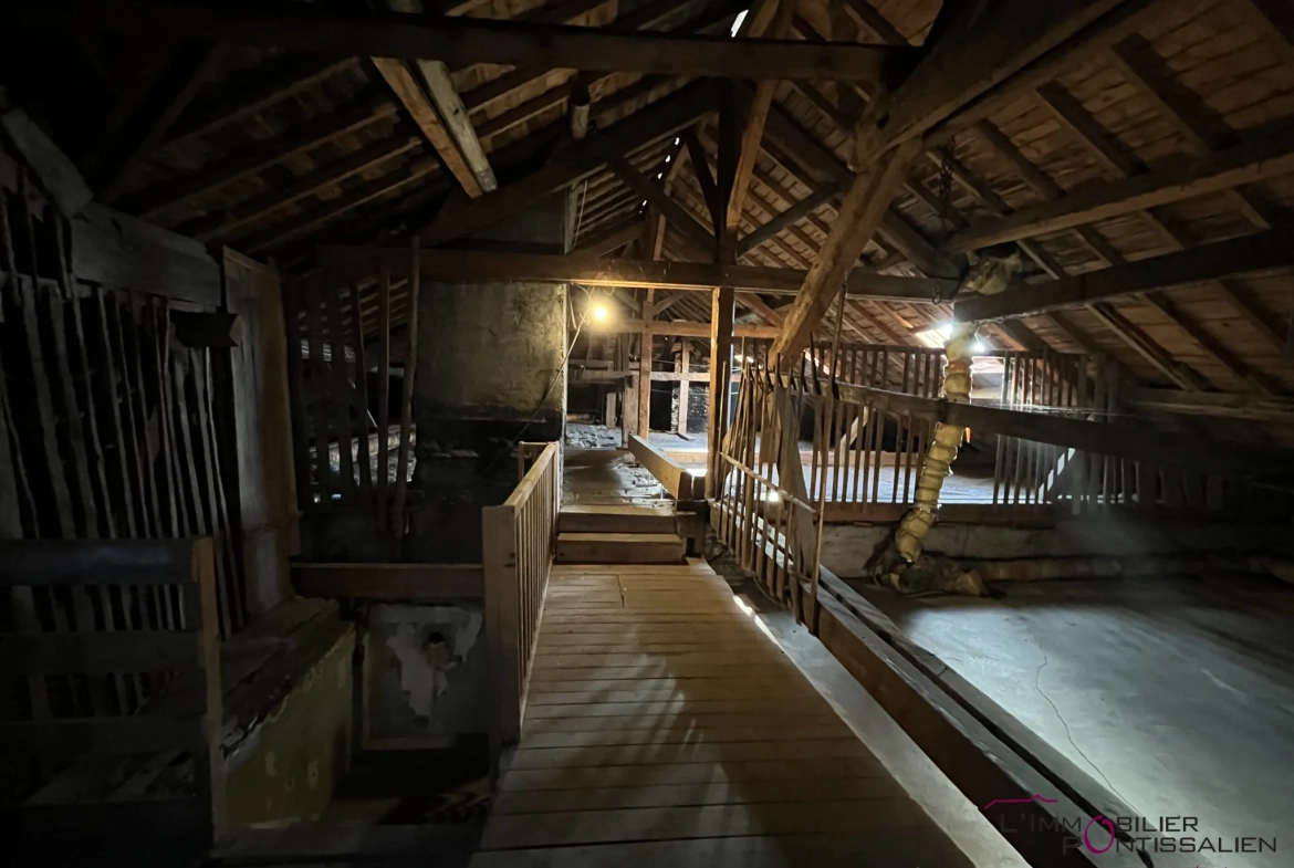 Combles à aménager de 115 m² à Frasne, potentiel de rénovation, 3 velux, central dans le village 