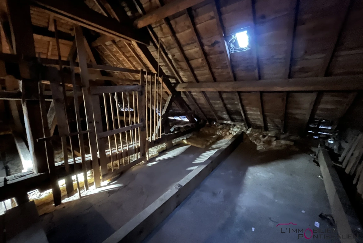 Combles à aménager de 115 m² à Frasne, potentiel de rénovation, 3 velux, central dans le village 