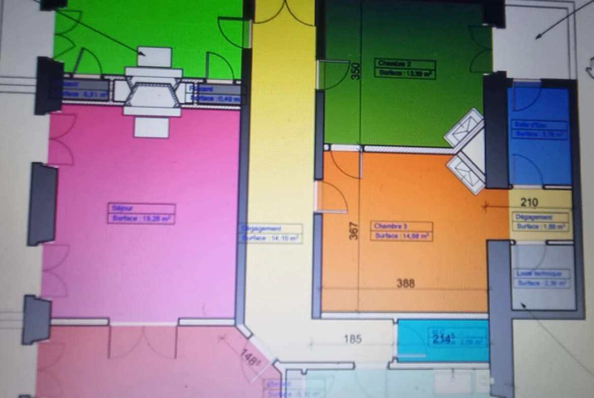 Appartement à vendre de 127m² dans la rue Bertrand Barrère à Tarbes 