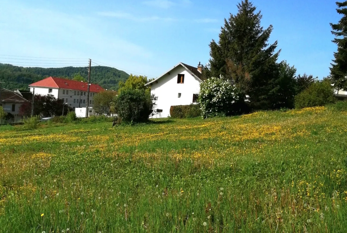 Terrain constructible ensoleillé à Baume-les-Dames de 1855 m² 