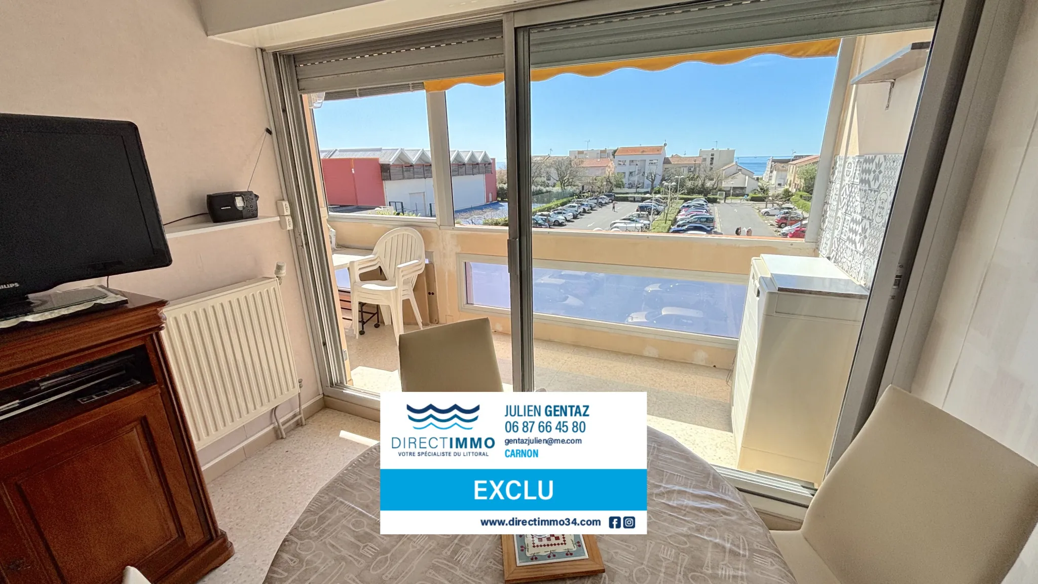 Appartement 2 pièces avec loggia sud vue mer à Carnon-Plage 