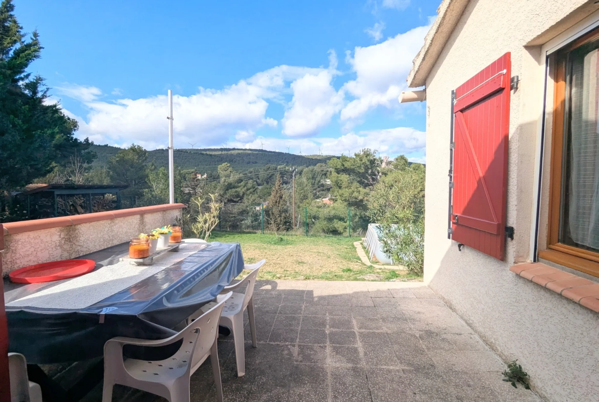 Villa de plain-pied avec dépendance et grand terrain à Pouzols Minervois 