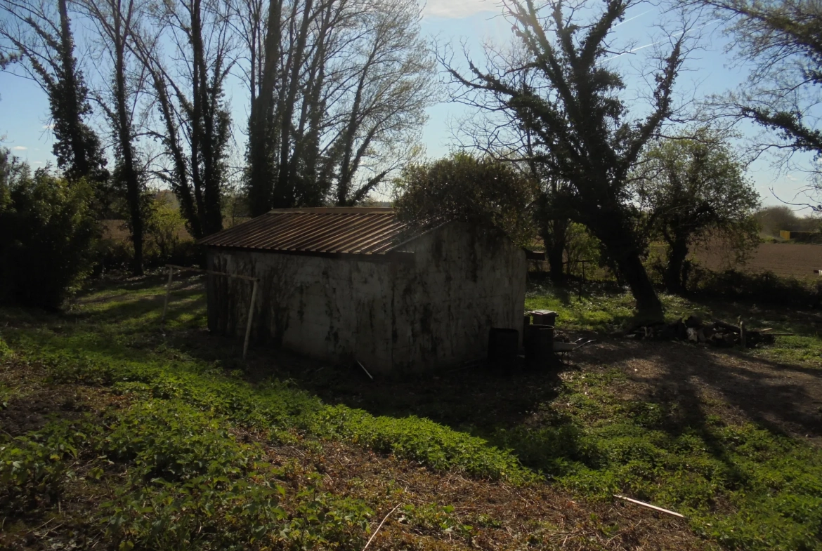 Maison de plain-pied à rénover avec grand terrain près de La Réole 