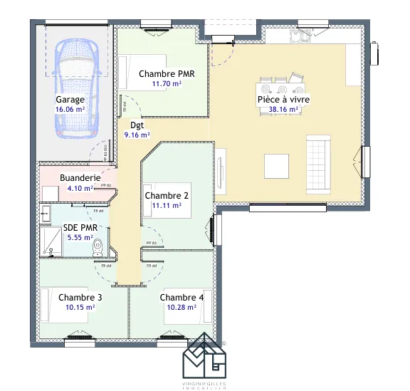 Maison neuve à Roanne avec 4 chambres, garage et terrain de 427 m² 