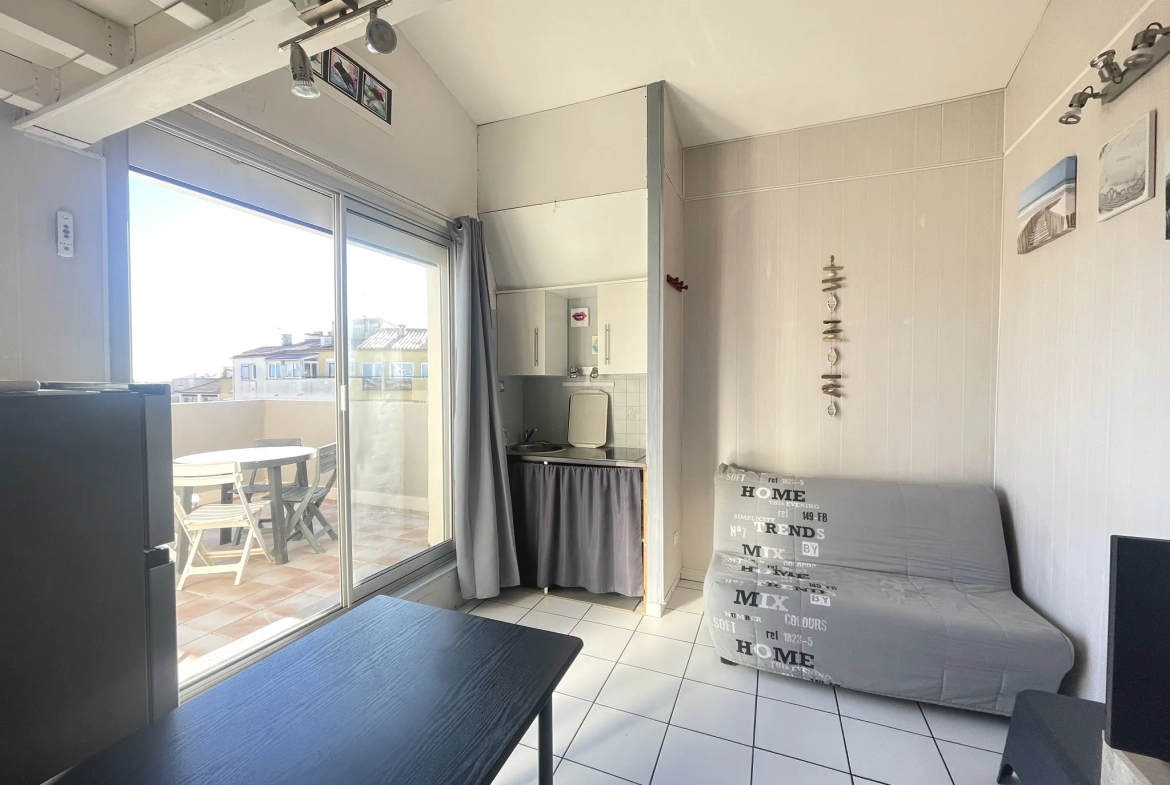 Appartement studio avec mezzanine et terrasse de 17 m² au Cap d'Agde 